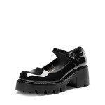 DREAM PAIRS Women's Black Chunky Heel Mary Janes