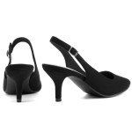 Greatonu Women's Classic Black Slingback Heels Size 9