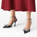 DREAM PAIRS Women's Rhinestone Ankle Strap Heels