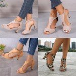 Comfortable Open Toe High Heels for Women