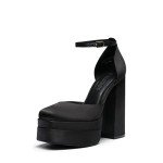 DREAM PAIRS Women's Chunky Block Heel Pumps - Black
