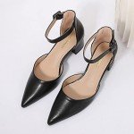 AMOJI Women's Chunky Heels Ankle Strap Pumps