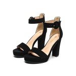 AMOJI Women's Chunky Platform Ankle Strap Sandals