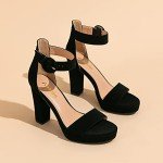 AMOJI Women's Chunky Platform Ankle Strap Sandals