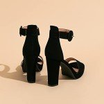 AMOJI Women's Chunky Platform Ankle Strap Sandals