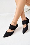 Elegant Black Kitten Heel Ankle Strap Pumps