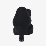 Elegant Black Kitten Heel Ankle Strap Pumps