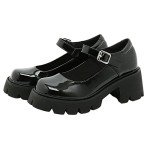 Black Gothic Mary Jane Heels for Women