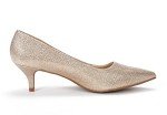 Gold Glitter Low Heel D'Orsay Pointed Toe Pumps