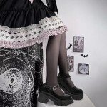 Black Gothic Mary Jane Heels for Women