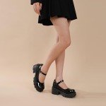 Black Gothic Mary Jane Heels for Women