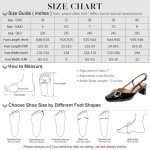 Zelaprox Women's Black Slingback Chunky Heel Pumps