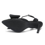 AMOJI Women's Rhinestone Bow Stiletto High Heels