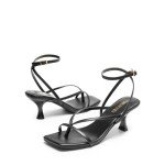 DREAM PAIRS Women’s Sexy Black Lace-Up Heels