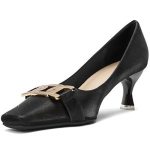 Elegant Women's Closed Toe Low Heel Dress Pumps