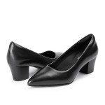 Women's Black Chunky Heels with Arch Support