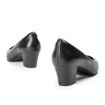 Women's Black Chunky Heels with Arch Support