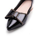 Women's Black Chunky Low Block Heels Pumps