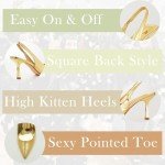 Women's Metallic Gold Slingback Heels - 3 Inch