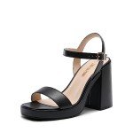 Stylish Block Heel Sandals for Women - Black