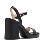 Stylish Block Heel Sandals for Women - Black
