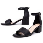 Sugar Women's Noelle Black Patent Ankle Strap Heel
