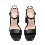 Stylish Block Heel Sandals for Women - Black