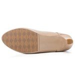 Beige T-Strap Chunky Heel Mary Jane Pumps - Size 8.5