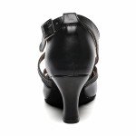 Women's Black Cross Strap Dance Heels 6.5