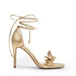 Strappy Gold Lace-Up High Heels for Women