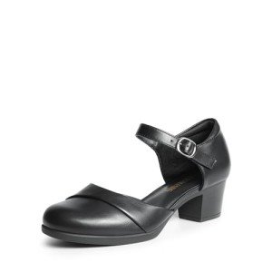 Comfortable Black Mary Jane Block Heel Pumps