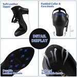 Black T-Strap Latin Ballroom Dance Heels for Women