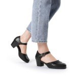 Comfortable Black Mary Jane Block Heel Pumps