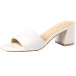 Off White Chunky Block Heel Open Toe Sandals