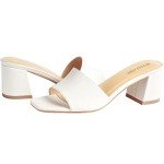 Off White Chunky Block Heel Open Toe Sandals