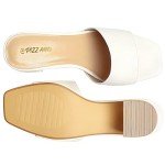 Off White Chunky Block Heel Open Toe Sandals