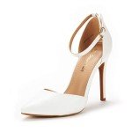 DREAM PAIRS Women's Lace White High Heel Pumps
