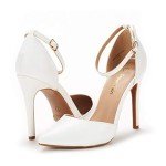 DREAM PAIRS Women's Lace White High Heel Pumps