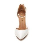DREAM PAIRS Women's Lace White High Heel Pumps