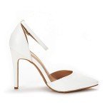 DREAM PAIRS Women's Lace White High Heel Pumps
