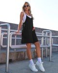 Casual Black Spaghetti Strap Summer Dress with Pockets