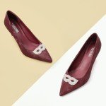 Stylish Burgundy Rhinestone High Heel Wedding Pumps