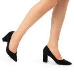 Elegant Black Chunky Block Heels for Women