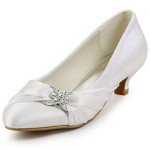 Elegantpark Low Heel Bridal Shoes with Rhinestones