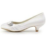Elegantpark Low Heel Bridal Shoes with Rhinestones