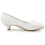 Elegantpark Low Heel Bridal Shoes with Rhinestones