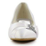 Elegantpark Low Heel Bridal Shoes with Rhinestones