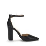 DREAM PAIRS Women's Coco Black Mid Heel Pumps