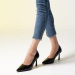 Stylish Black Closed Toe High Heel Pumps