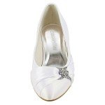 Elegantpark Low Heel Bridal Shoes with Rhinestones